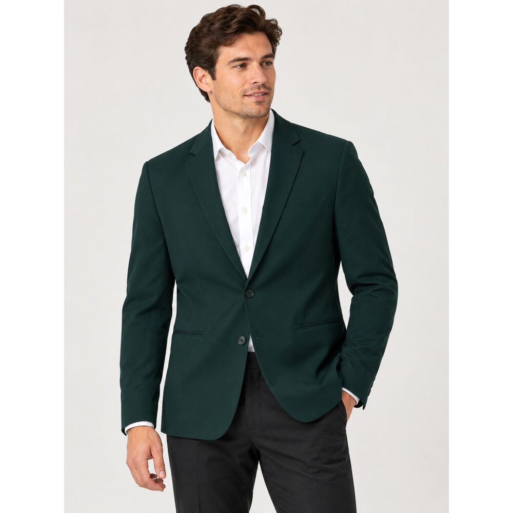 Kenneth Cole AWEARNESS Men’s Dark Green 2 Button Lined Blazer Chill Flex